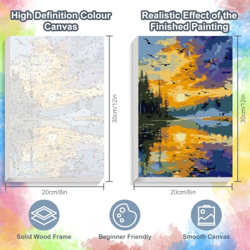 Landscape Framed Paint by Numbers Kit for Adults Beginner 8x12 inch - color: Frame-OP-US03