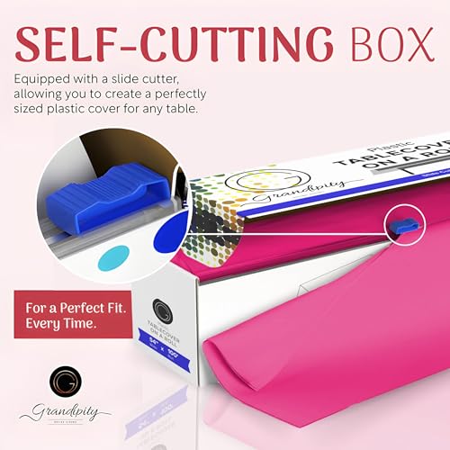 Grandipity Plastic Table Cloth Roll - 54in x 100 Ft. Table Cover Hot Pink - color: Hot Pink, size: 1200" x 54" (Rectangular)