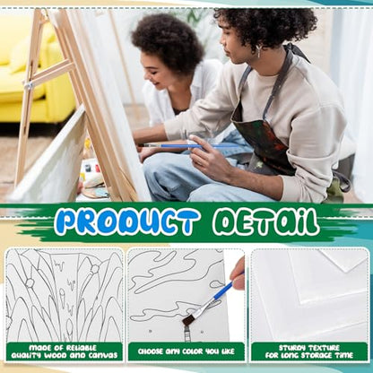 Sherr 108 Pcs Landscape Sip and Paint Kit, Pre Drawn Canvas for Adults - style: Landscape