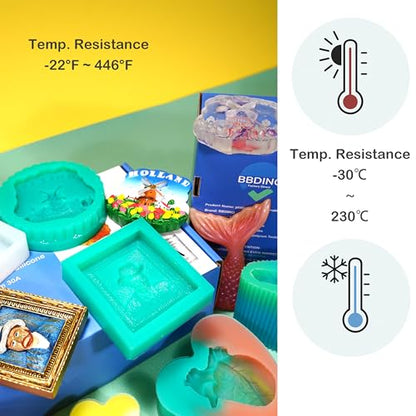 BBDINO Super Elastic Silicone Mold Making Kit 8A Clear 1 Gallon 8.8 lbs - color: 141 Oz Clear