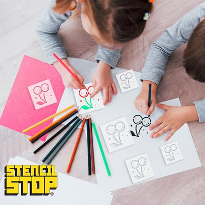 Stencil Stop Cherry Stencil - Reusable for DIY Projects, Painting, Drawing, Crafts - 14 Mil Mylar Plastic (Cherry- 6 Pack (2", 3", and 4", 2 Each)) - size: Cherry- 6 pack (2", 3", and 4", 2 each)