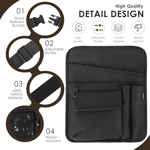 Likesing Server Apron, Serving Apron with Pockets for Waitress, Waiter Waist Tool Pouch Bag with 59'' Adjustable Belt - color: Black-Standard