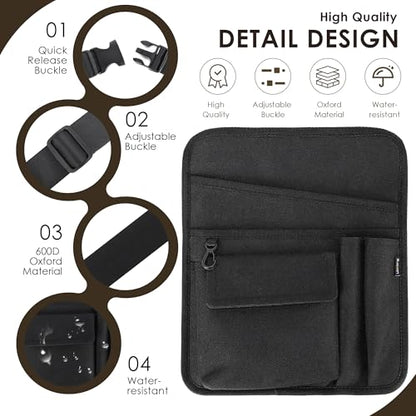 Likesing Server Apron, Serving Apron with Pockets for Waitress, Waiter Waist Tool Pouch Bag with 59'' Adjustable Belt - color: Black-Standard