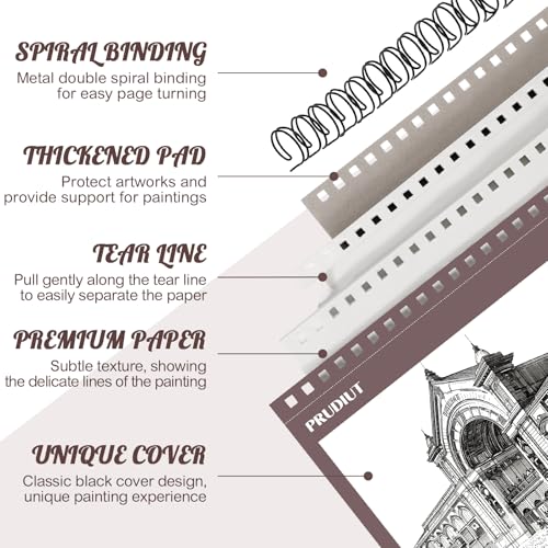 2 Pack Sketch Book 8.5 × 11 in, Spiral Sketch Pad, 50 Sheets Each - color: Reddish brown, size: 8.5 x 11inch(2 Pack)