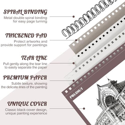 2 Pack Sketch Book 8.5 × 11 in, Spiral Sketch Pad, 50 Sheets Each - color: Reddish brown, size: 8.5 x 11inch(2 Pack)