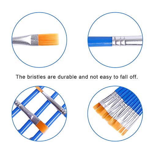 DECYOOL 100 Pcs Flat Paint Brushes Bulk, Small Paint Brush Set for Painting - style: Flat Paint Brushes
