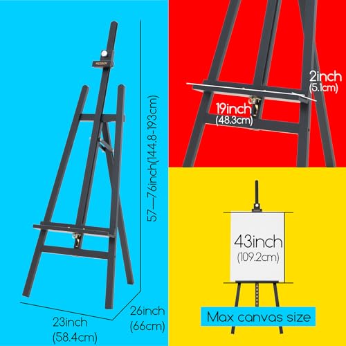 MEEDEN Heavy Duty Easel Black: Wood Art Easel for Painting and Display
