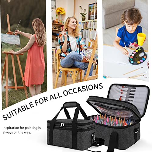 Acrylic Paint Storage Case, Black, Unisex, Plastic and Leather, Ideal for Artists on-the-go