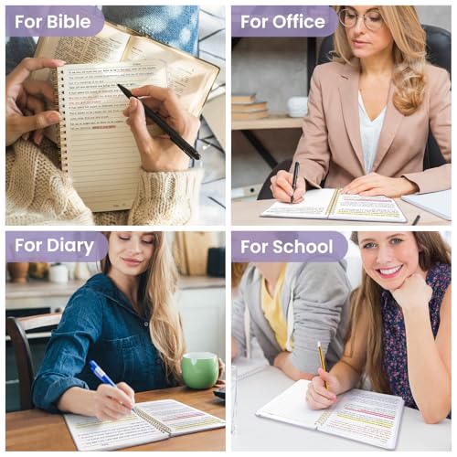 Taja Lined Spiral Notebook for Work, 5.7"x7.9" Spiral Journal College Ruled - color: E-Purple, style: a-Lined(1 Pack)
