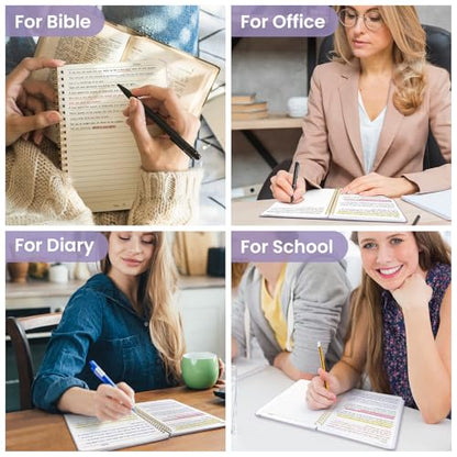 Taja Lined Spiral Notebook for Work, 5.7"x7.9" Spiral Journal College Ruled - color: E-Purple, style: a-Lined(1 Pack)