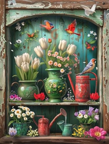 WUSARPLY Rustic Flowers Diamond Painting Kits for Beginner Adults - color: YH006