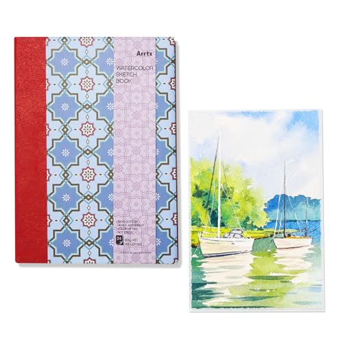 Arrtx Watercolor Sketchbook, 8.27x5.79 Hot Press - size: 8.27x5.79''