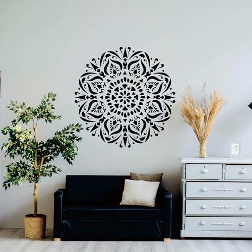 9 Pack Large Mandala Stencils, 12 Inch Templates for Wood and Walls