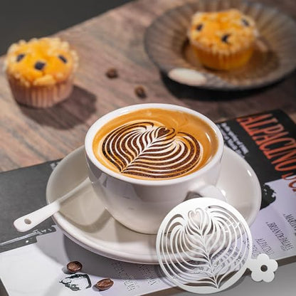Sitsink Mandala Cookie Coffee Stencils - 25 Pcs Mandala Latte Art Cookie Stencils for Coffee Cake Bread Decor, Reusable Bread Template for Sourdough Decoration Tools Baking Stencil - style: latte art