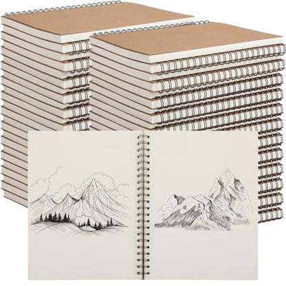PerKoop 2 Pcs 8.5"x11" Spiral Sketch Books Sketch Pads, White - color: White, size: 8.5"x11"