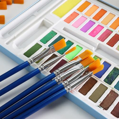 GACDR 1/2 Inch Flat Paint Brush Set, 40 Bulk Acrylic Paint Brushes - size: 0.5 inch 40 pieces