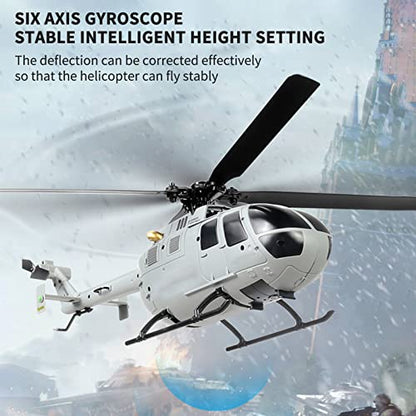 GoolRC C186 Remote Control Helicopter Remote Control Drone Single Propeller Without Ailerons 6-axis Gyro Stabilization Remote Control Airplane Altitude Hold s Adults Gray