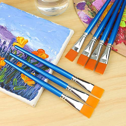 GACDR 1 Inch Flat Paint Brushes, 32 Bulk Acrylic Brushes for Watercolor - size: 1 inch 32 pieces
