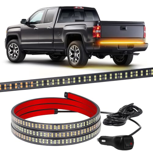 XRIDONSEN 60 inch Tailgate Emergency Lights Strip Amber Strobe Lights - color: Amber/Yellow