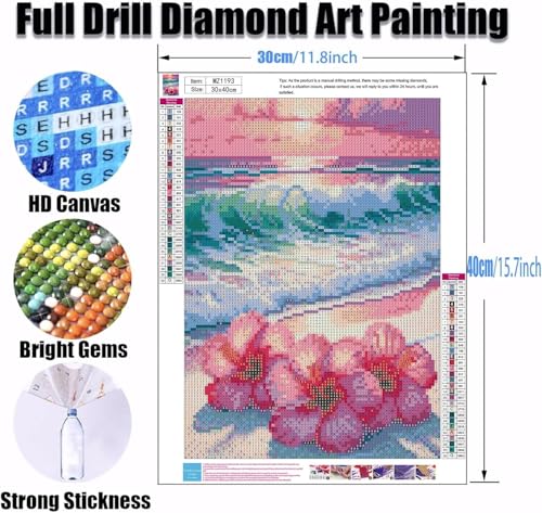 Ekuxom 4 Pack 5D Diamond Art Kits for Adults-Beach Diamond Painting - color: Beach-4pcs