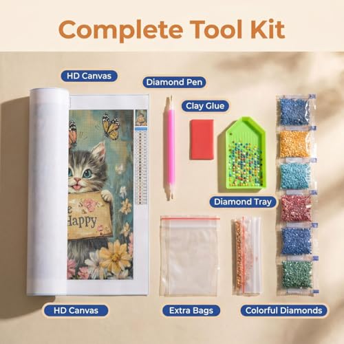 WUSARPLY Cat Diamond Painting Kits for Beginner Adults - color: YA009