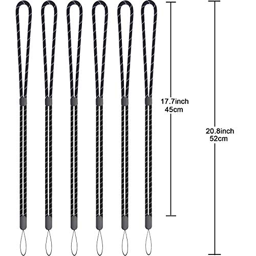 Foshine Lanyards 6pcs Adjustable Neck Lanyard Black for ID Badge - color: 6 Black