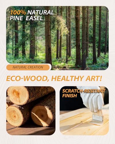Pine Wood A-Frame Art Easel Stand,Foldable Wooden Easel for Painting,Walnut - style: Walnut