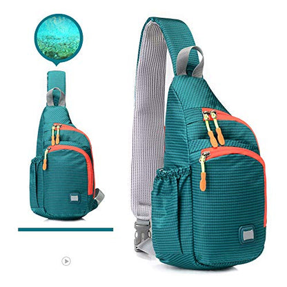 Peicees Small Sling Backpack Waterproof Unisex Shoulder Bag Chest Crossbody Daypack - color: Turquoise, size: Small