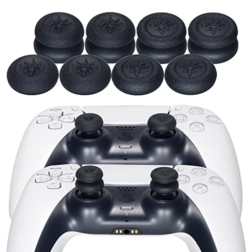 YoRHa Grip Texture Silicone Skin for PS5 Controller x 2(Grey Camouflage) with Pro Thumb Grips x 8