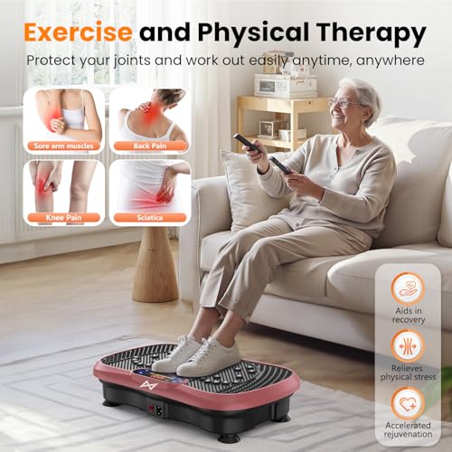 AXV Vibration Plate Exercise Machine Fitness Platform Body Vibrating Board - color: BT.PRO.PINK