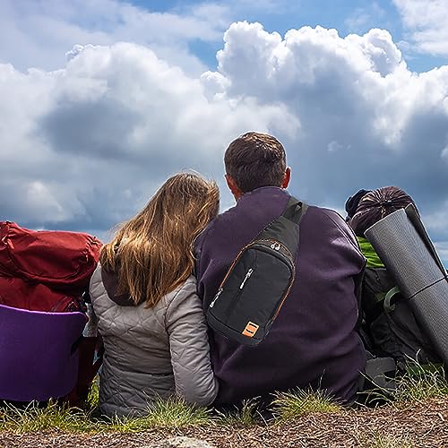 Peicees Small Sling Backpack Waterproof Unisex Shoulder Bag Chest Crossbody Daypack - color: 2_black, size: Small