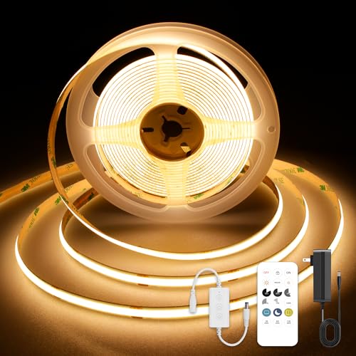COB LED Strip Lights 9.84ft, Warm White 2700K LED Light Strip, DC24V Tape Light, CRI93+, Bluetooth App Control, Dimmable LED Strips for Bedroom,Cabinet,Living Room. - color: 2700K, size: 9.84FT