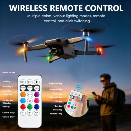 10Pcs Wireless LED Strobe Lights, 8 Colors 10 Kind of Lighting Effects USB Rechargeable Anti-Collision Warning Light, High Brightness LED Strobe Lights for Bike Car Drone Motorcycle Aircraft - color: 10pcs