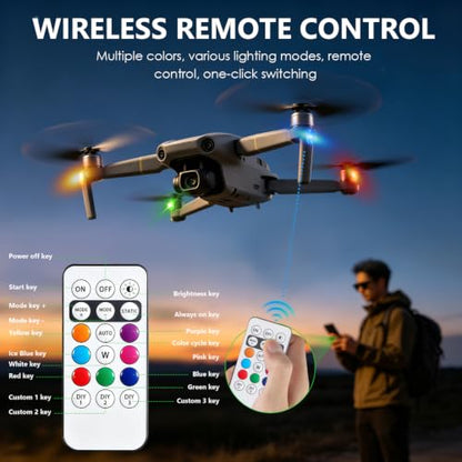 12Pcs Wireless LED Strobe Lights, 8 Colors 10 Kind of Lighting Effects USB Rechargeable Anti-Collision Warning Light, High Brightness LED Strobe Lights for Bike Car Drone Motorcycle Aircraft - color: 12pcs