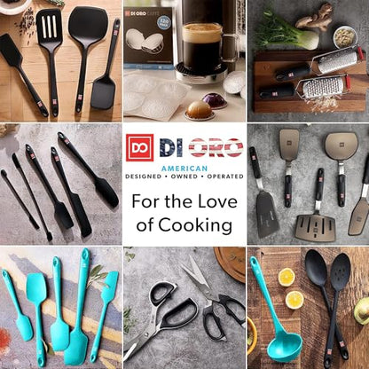DI ORO Silicone Jar Spatula Set - 600F Heat Resistant, 5-Pc Teal - color: Teal