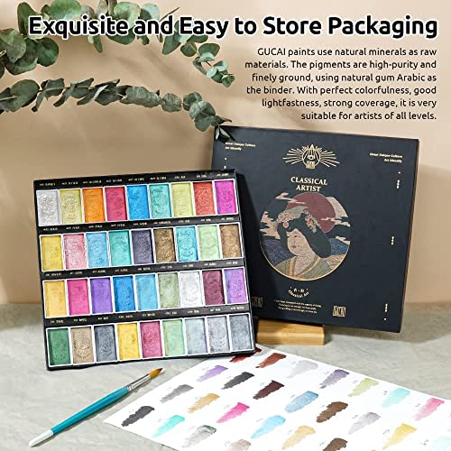 Paul Rubens Watercolor Paint Set, 36 Classical Glittery Colors Solid Paints - color: 36 glitter colors