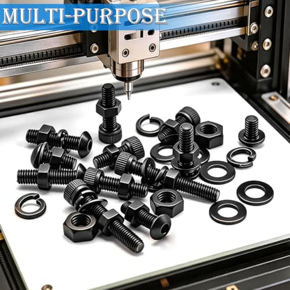 mxuteuk 1016PCS M2.5 Screws Kits,M2.5×4/6/8/10/12/16/20/25mm M2.5 Bolts,12.9 Alloy Steel M2.5 Hex Socket Head Bolts Nuts Washers Set Suitable for 3D Printer,DIY - size: 1016PCS M2.5