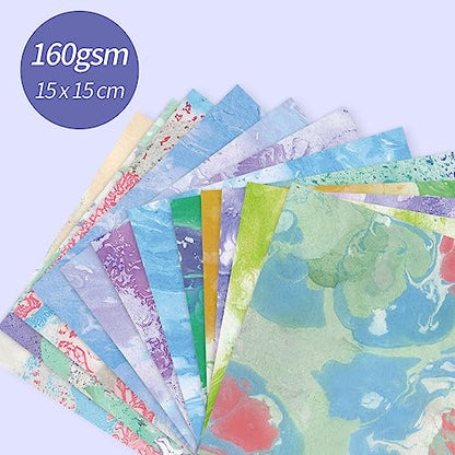 6x6" Cardstock Single Sided Scrapbooking,Craft Decorative Scrap Book Paper - color: 24sheets-halo staining