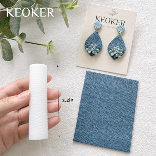 KEOKER Polymer Clay Leather Texture Roller, Polymer Clay Texture Roller, 3pcs Leather Texture Roller for Polymer Clay, Like Polymer Clay Texture Sheets, Great Work with Polymer Clay Cutters - color: ALL