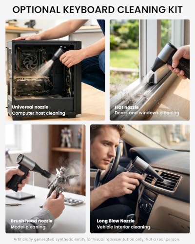 Compressed Air Duster, 110000RPM Super Power Cordless Air Duster - color: Jm02-black Gey