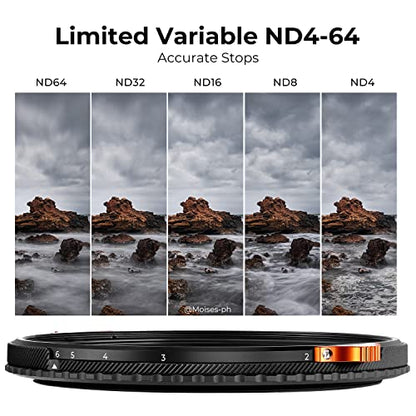 K&F CONCEPT 62mm Variable ND4-64 Lens Filter & Polarizing Effect 2-in-1 - size: 62mm