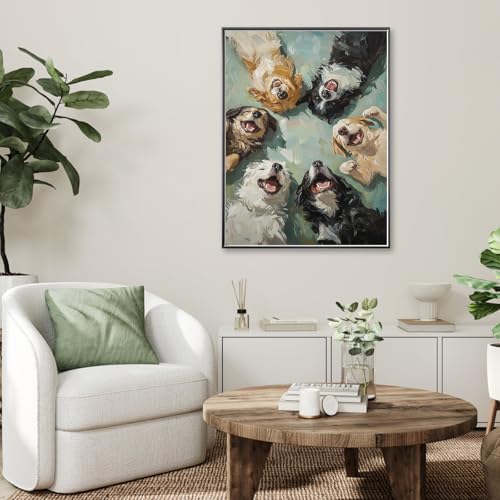Happy Dogs Diamond Art Kits for Adults,Funny Animal Diamond Painting - color: DP03652