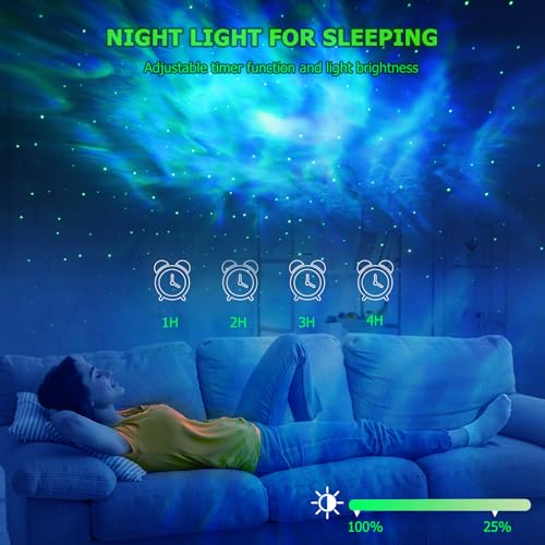HERHOTER Galaxy Projector,Star Projector with Timer and Remote Control for Adults Bedroom Decoration, Party,Star Night Light - size: 3in