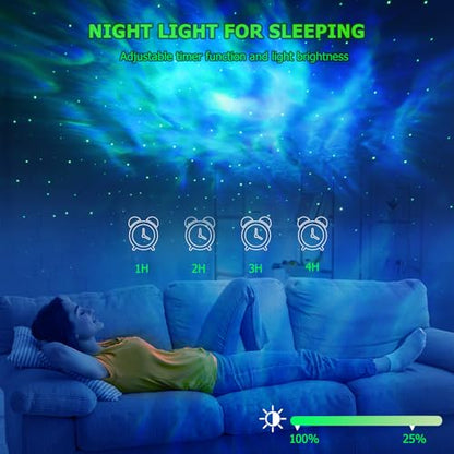 HERHOTER Galaxy Projector,Star Projector with Timer and Remote Control for Adults Bedroom Decoration, Party,Star Night Light - size: 3in