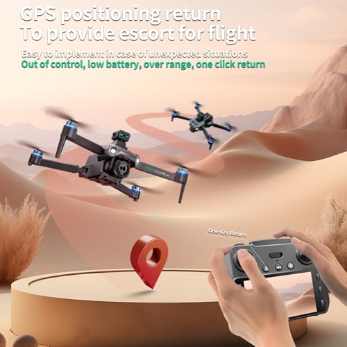 4K UHD GPS Smart Drone with Camera for Adults, 5.9" Screen Remote Controller with Obstacle Avoidance, Auto Return Home, Follow Me, 60 Mins Flight, Foldable FPV Quadcopter for Beginners, 2 Batteries Included