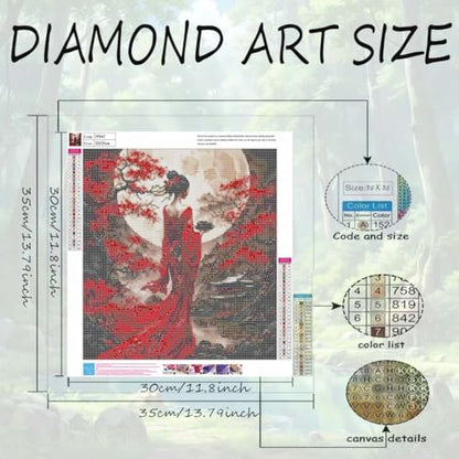 5D Oriental Lady Diamond Art Kits For Adults,Moon Diamond Dot Art Kits - color: YP047