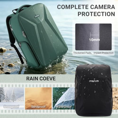 MOSISO Camera Backpack,Photography Camera Bag with Lens Pouch,Emerald Green - color: Emerald Green