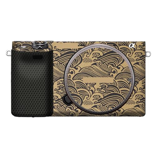 Camera Cover Skin Sticker for Sony A6400 A6300 Camera Protector Film Skin Anti-Scratch Protective Decoration and Wear Resistance(Wave Gold) - color: Wave Gold