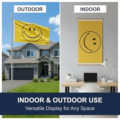 SSK® Smiley Face Outdoor Flag - Large 3' x 5', Weather-Resistant Polyester - color: Smiley Face