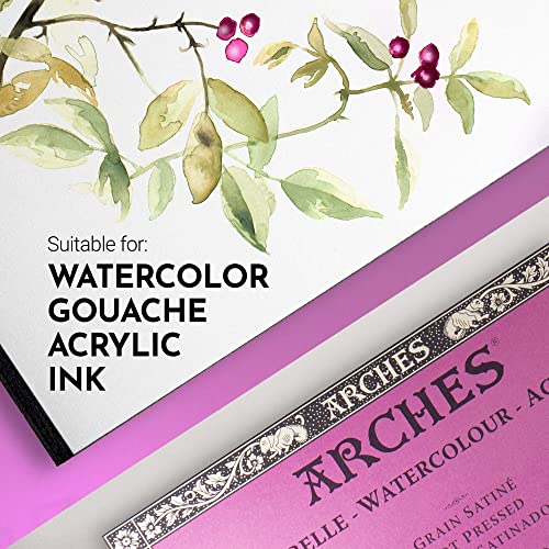 Arches Watercolor Paper Block, Hot Press, 8" x 10", 140 pound - size: 8"x10", style: Hot Press